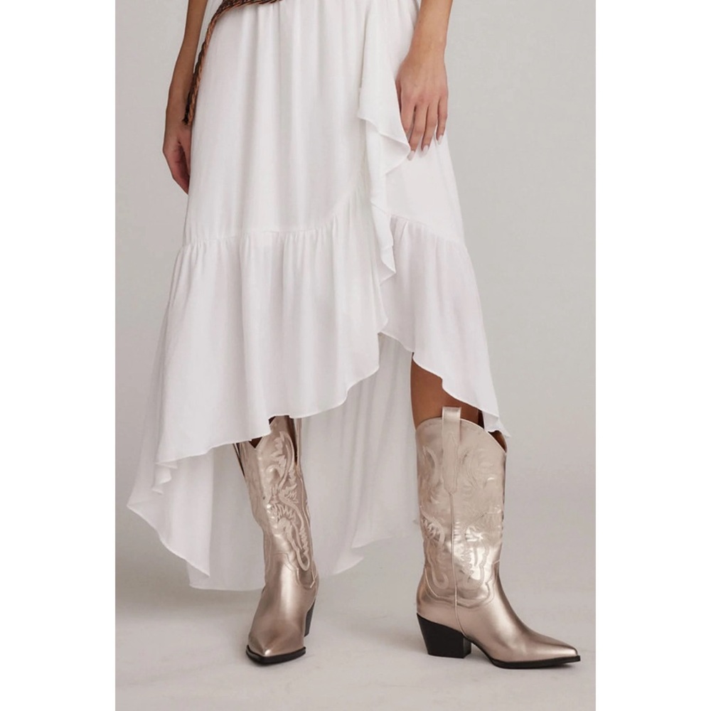 New Oasis Society Champagne Metallic Cowboy Boots